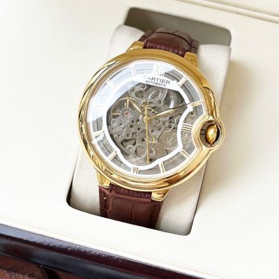 Ballon Bleu de Cartier 44*12mm 316L Steel Citizen Automatic Movement Skeleton Face Men Watch